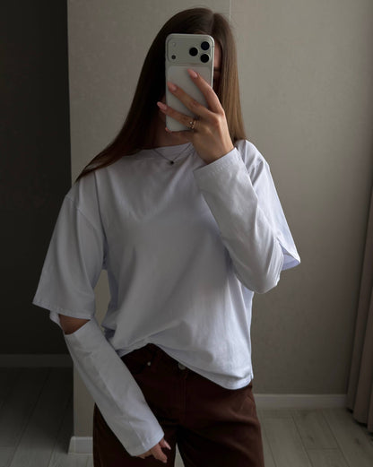 Longsleeve with accent sleeves