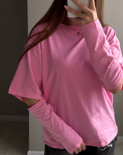 Longsleeve with accent sleeves