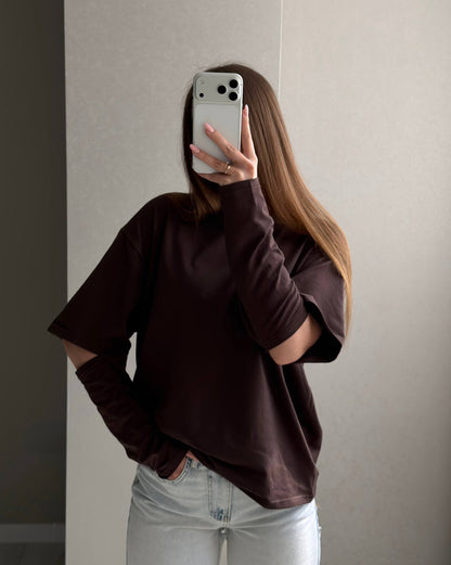 Longsleeve with accent sleeves