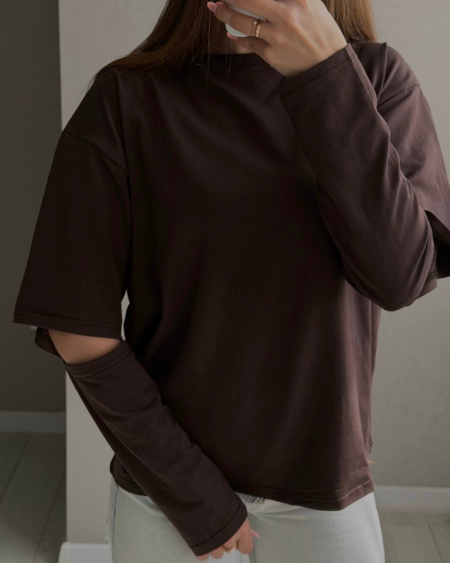 Longsleeve with accent sleeves