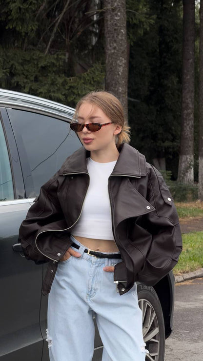 Faux Leather Biker Jacket