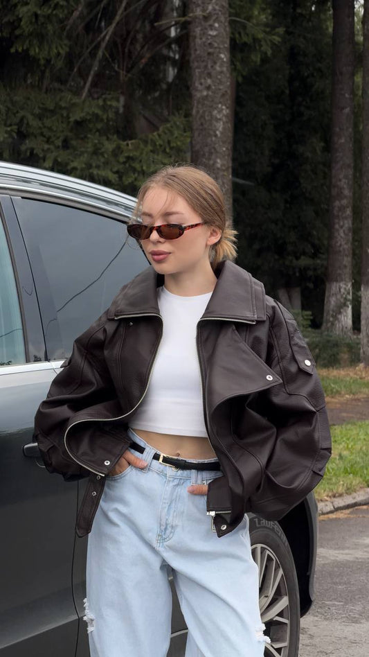 Faux Leather Biker Jacket