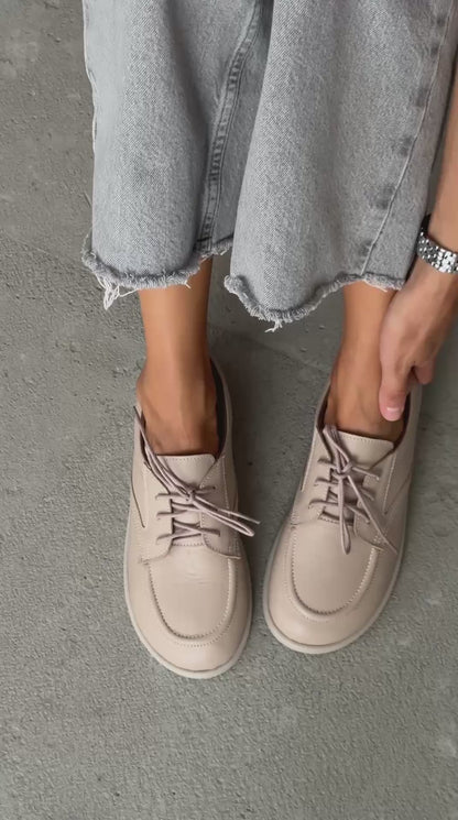 Мокасини NikArt barefoot зі шкіри, бежевий