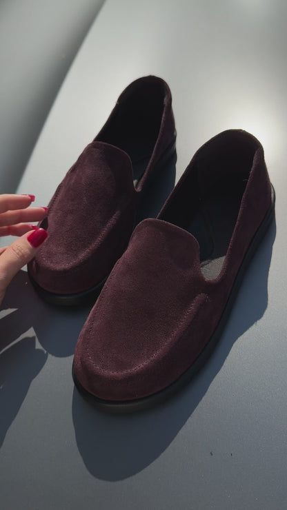 Анатомічні лофери barefoot  ™️ NikArt, бордовий