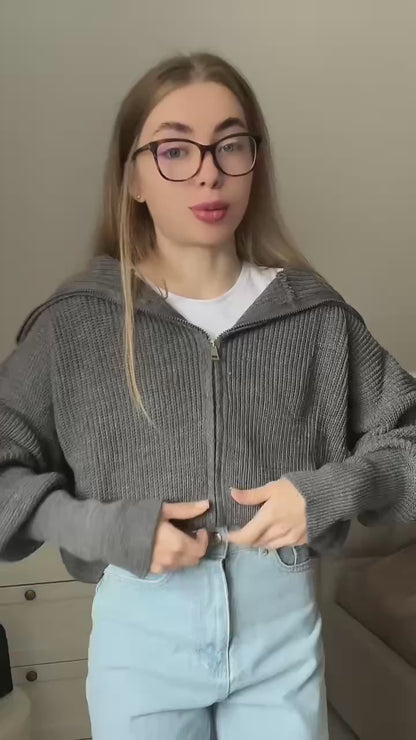 Светр із застібкою, графіт