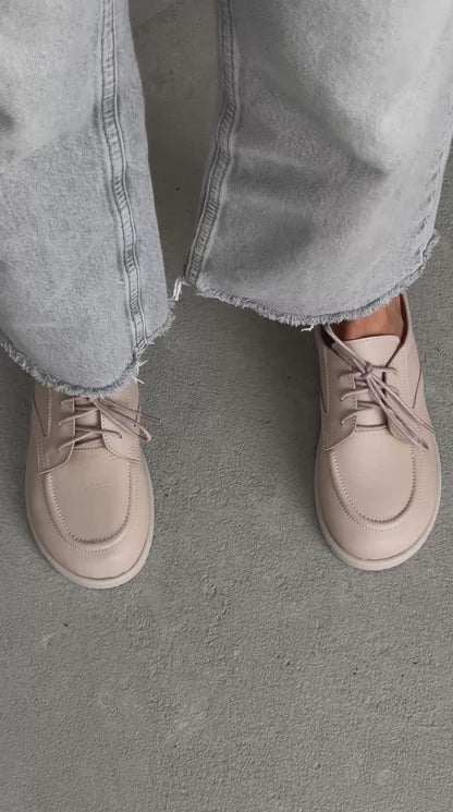 Мокасини NikArt barefoot зі шкіри, бежевий