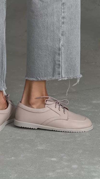 Мокасини NikArt barefoot зі шкіри, бежевий